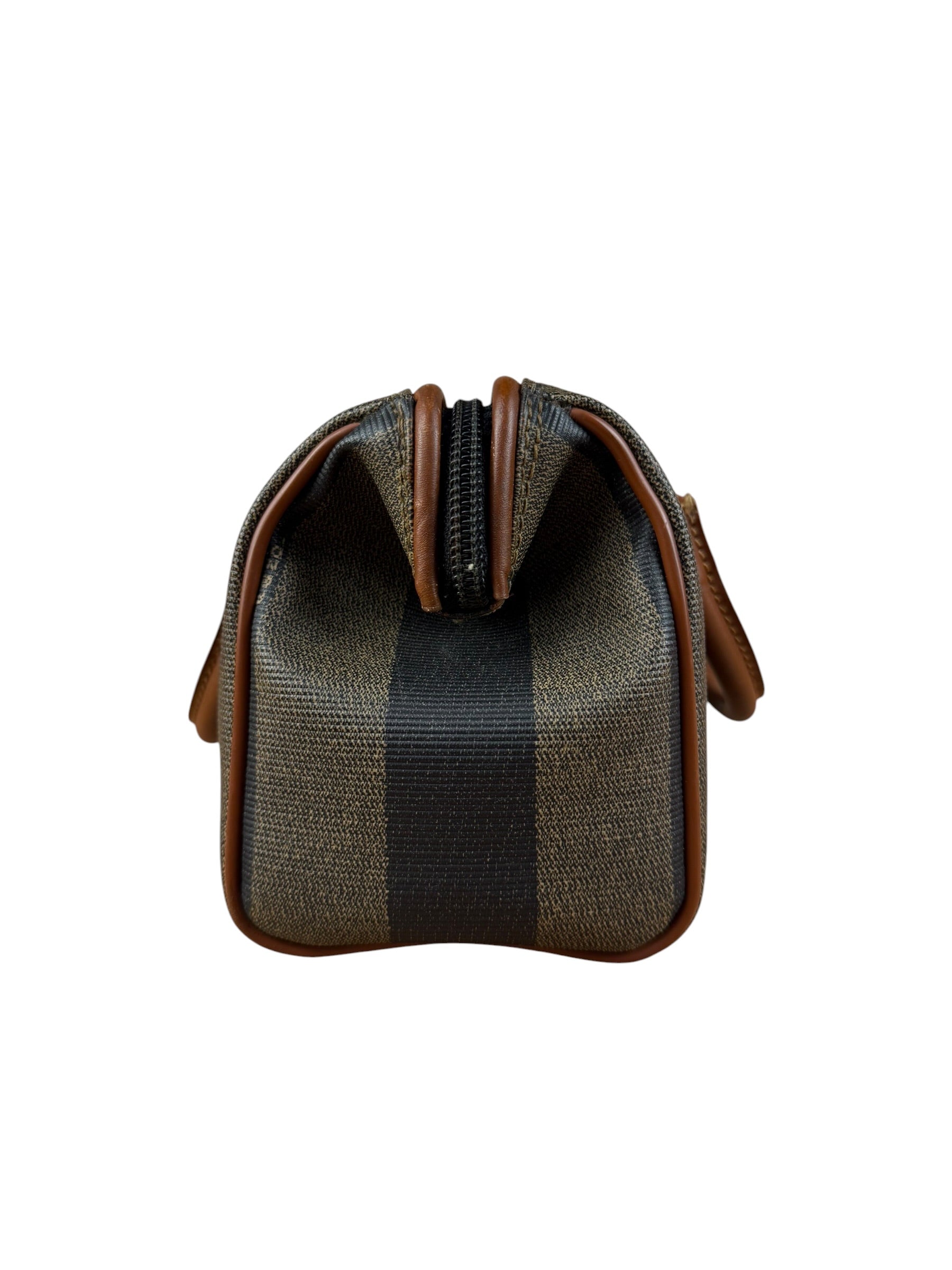 Fendi Vintage Pequin Stripped Nano Boston Bag