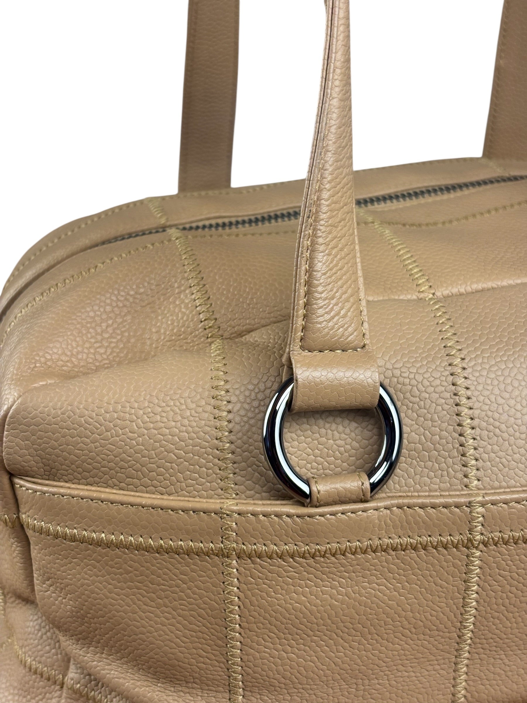 Chanel Beige Caviar Chocolate Bar Boston Bag