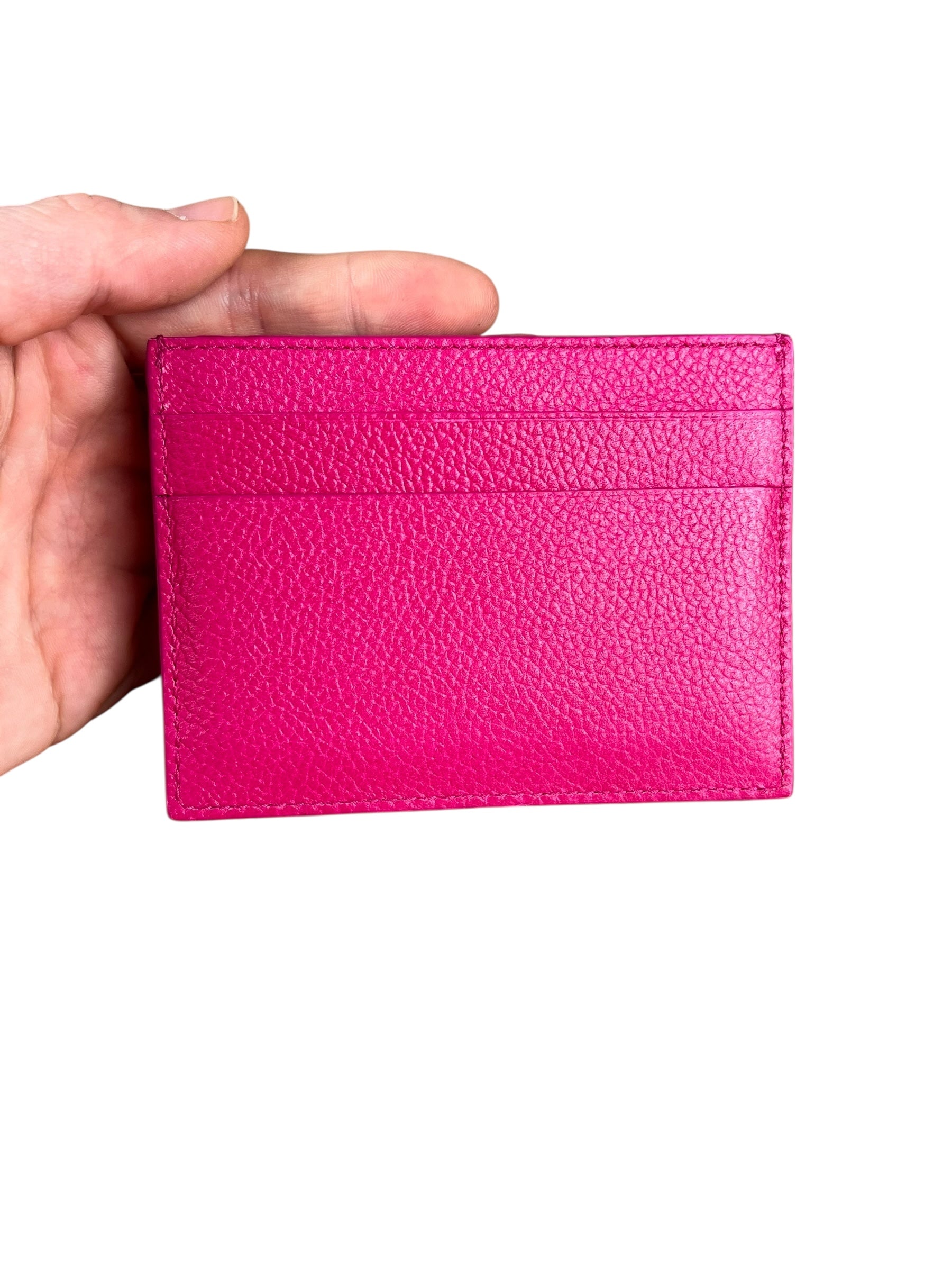 Balenciaga Leather Los Angeles Card Holder Fuchsia