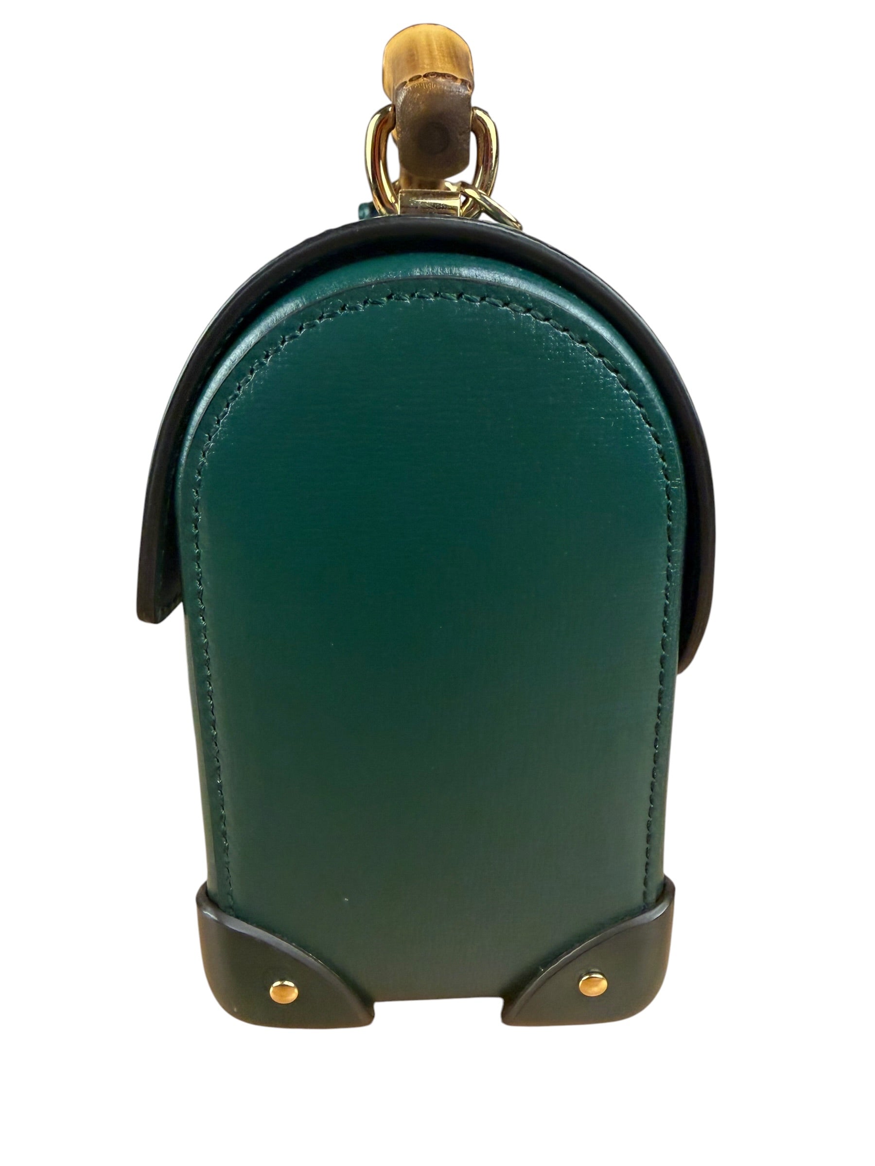 Gucci Green Padlock Bamboo Handle Handbag