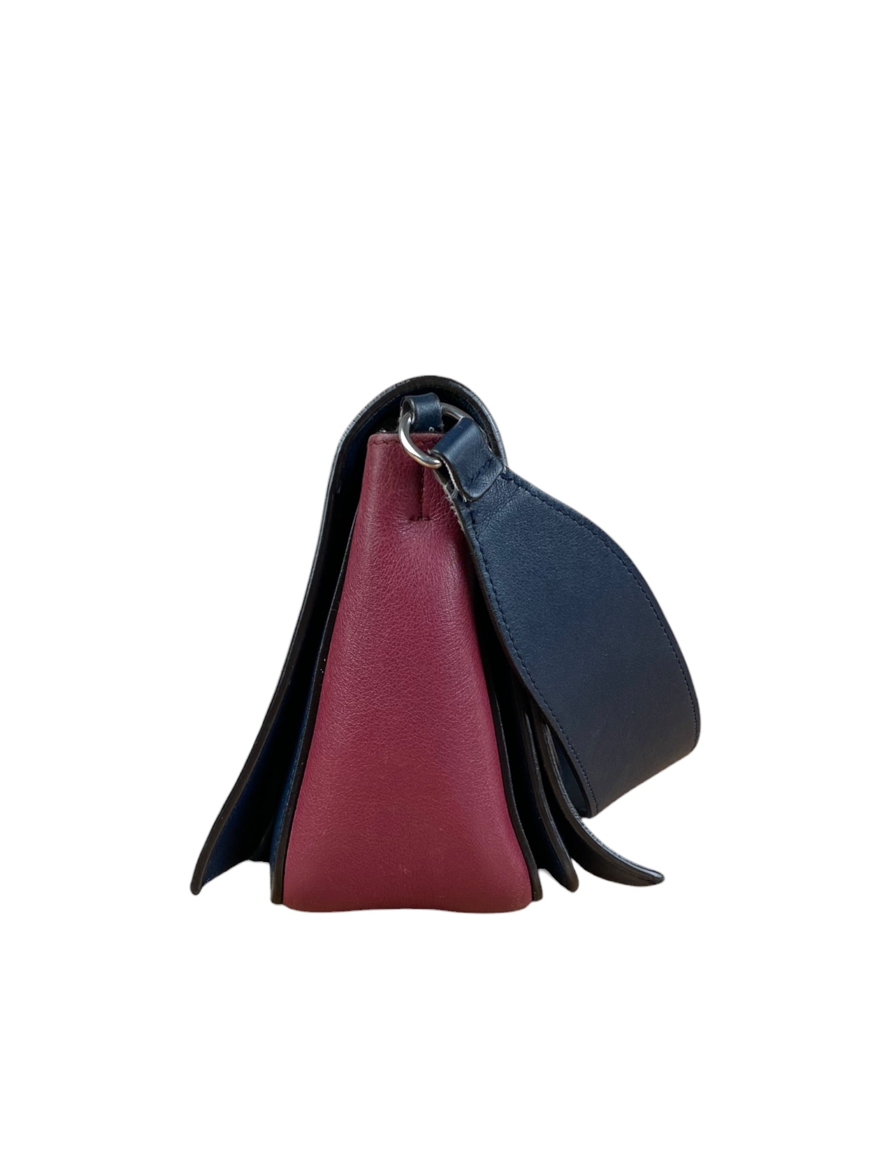 Celine Blue/Plum Leather Medium Frame Shoulder Bag