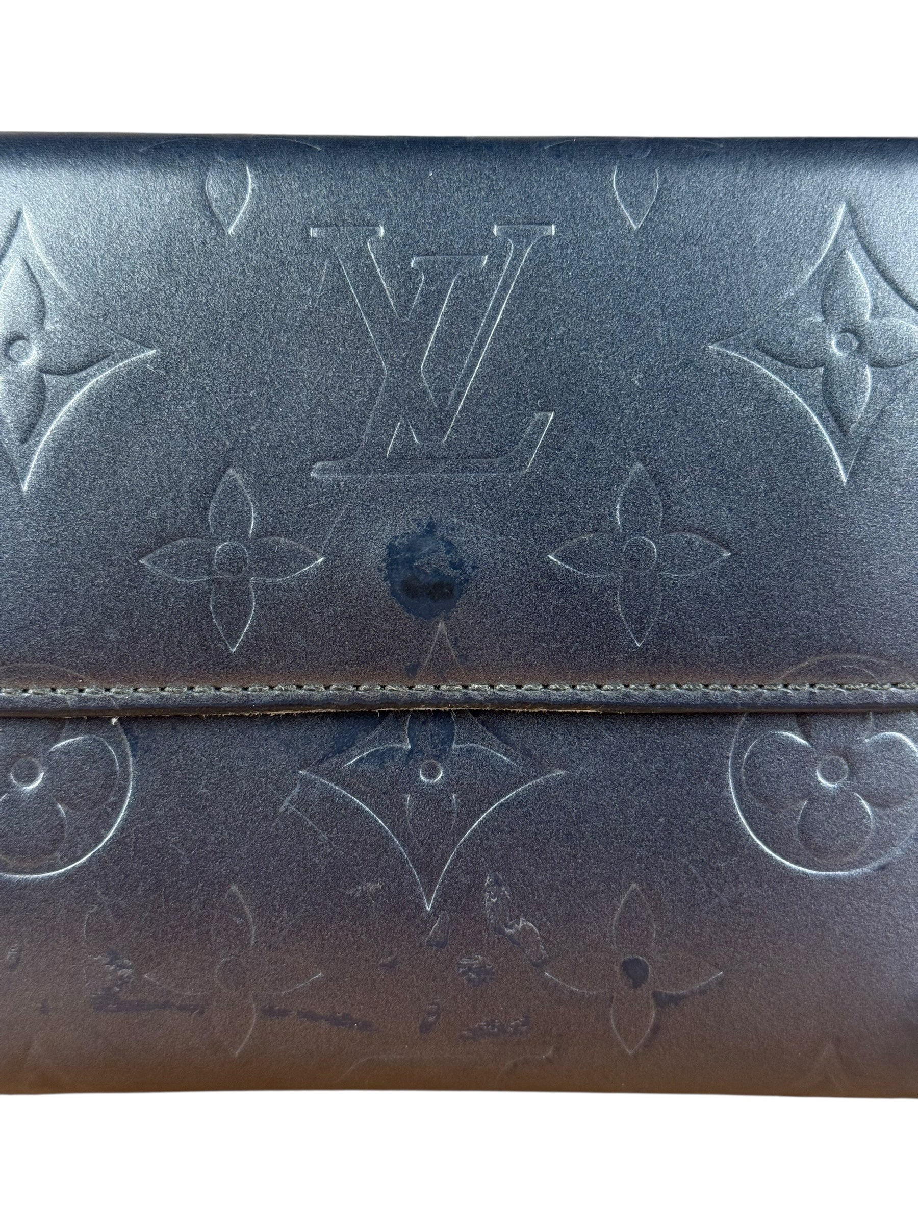 Louis Vuitton Vintage Dark Grey Matte Vernis Wallet