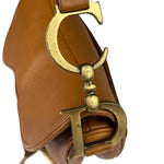 Christian Dior Tan Brown Leather Medium Saddle Bag