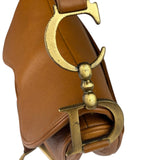 Christian Dior Tan Brown Leather Medium Saddle Bag