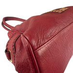 Fendi Red Grained Leather Etniko Shoulder Bag