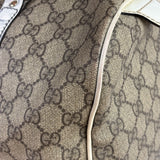 Gucci Beige/White Leather Trim GG Joy Boston Bag