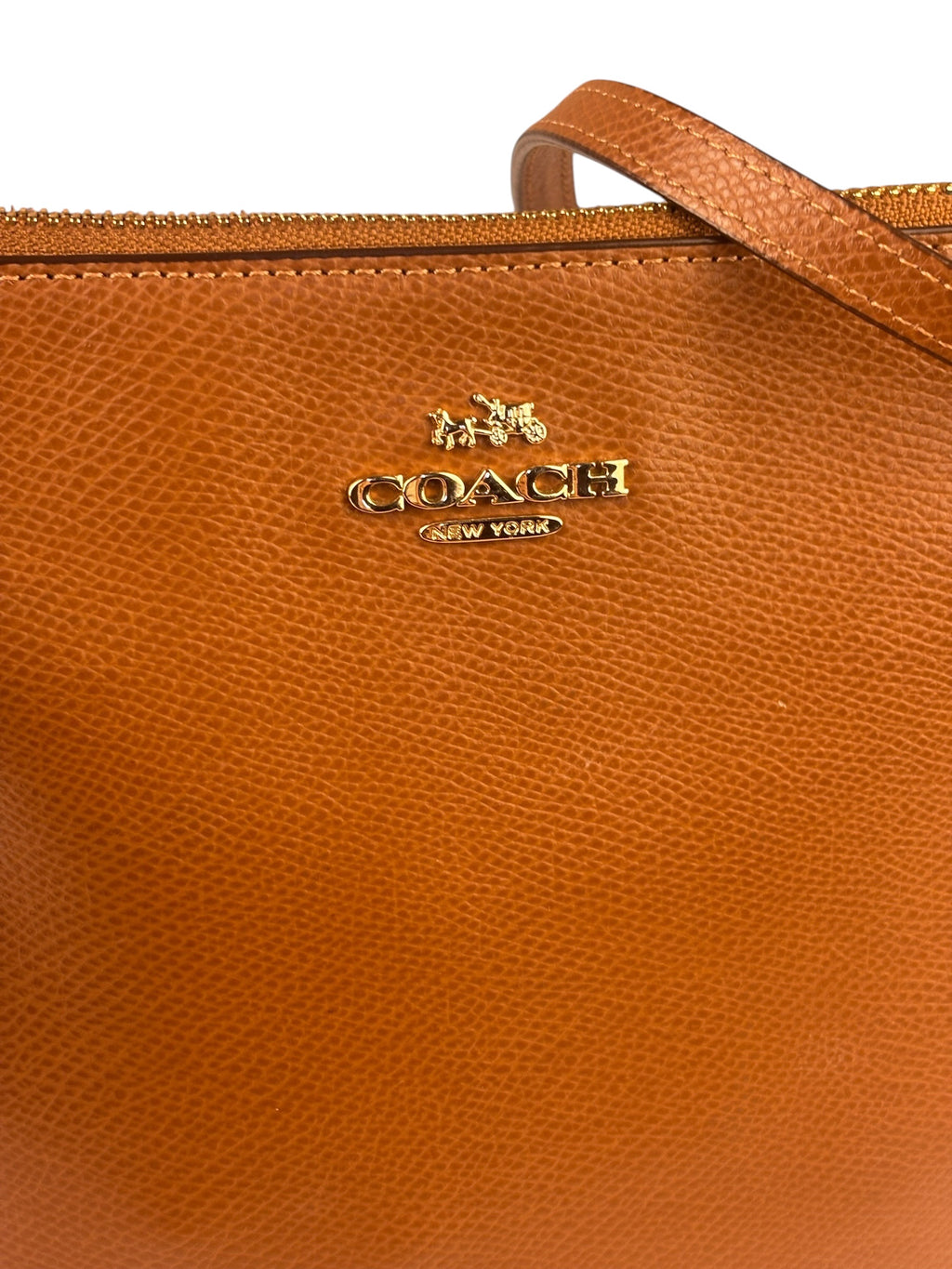 Coach Tan Brown Pebble Leather Crossbody Bag