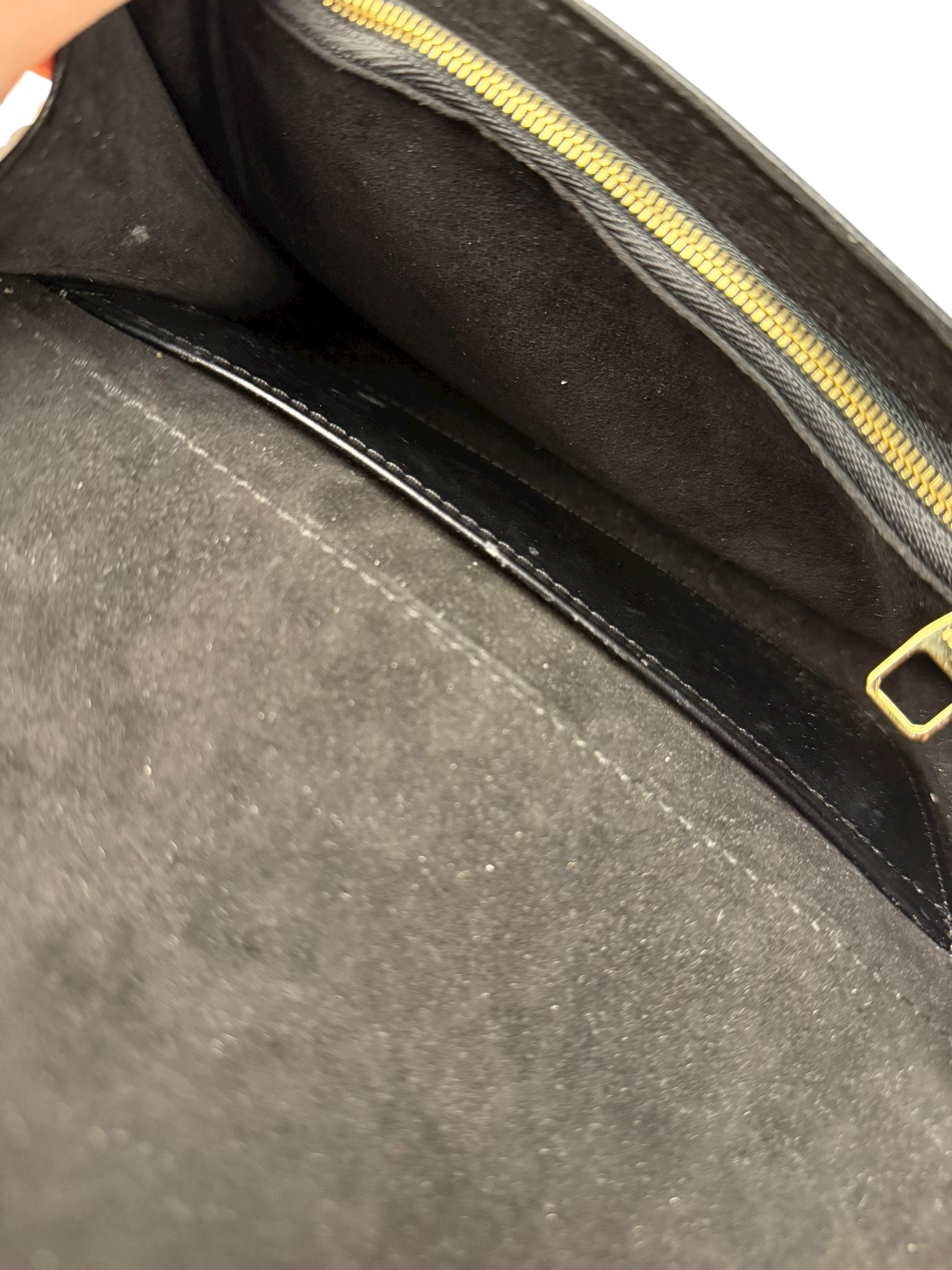 Louis Vuitton Black Leather Louis Chain Pochette