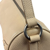 Burberry Cream Calfskin Barrel Shoulder Bag