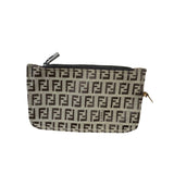 Fendi Vintage Beige Canvas Zucca Shoulder Tote