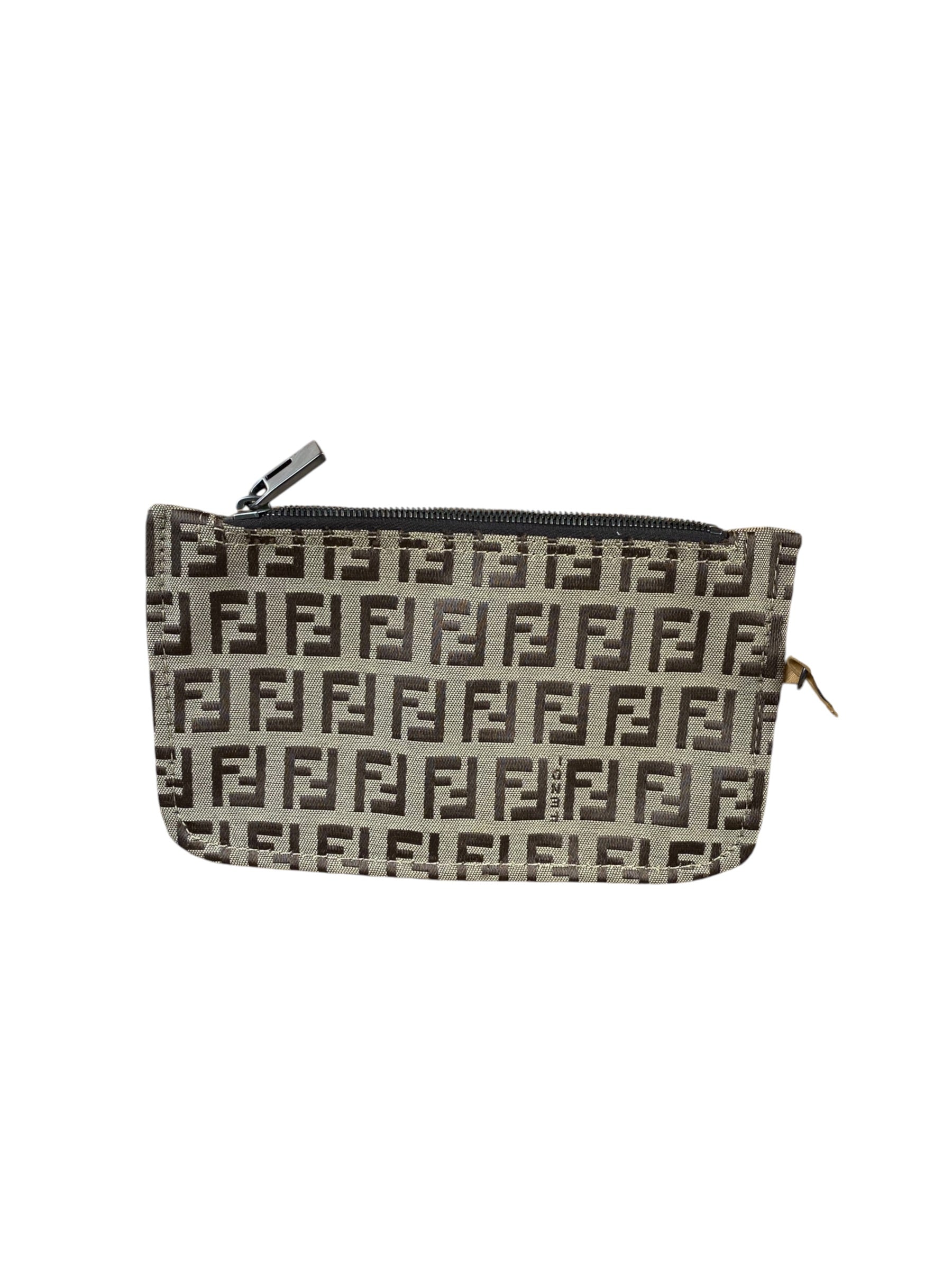 Fendi Vintage Beige Canvas Zucca Shoulder Tote