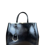 Fendi Black Patent Leather 2Jours Handbag