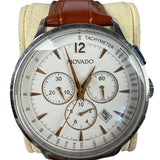 Movado Circa Chronograph White Dial Leather Strap