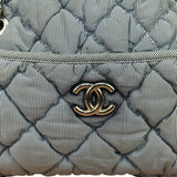 Chanel Grey/Black Quilted Nylon Bubble Shoulder Bag 2009