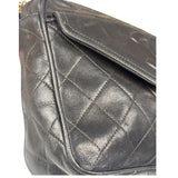 Chanel Vintage Black Quilted Leather CC Camera Bag 1989