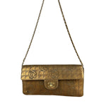 Chanel 2002 Gold Retro Tale East West Chain Flap