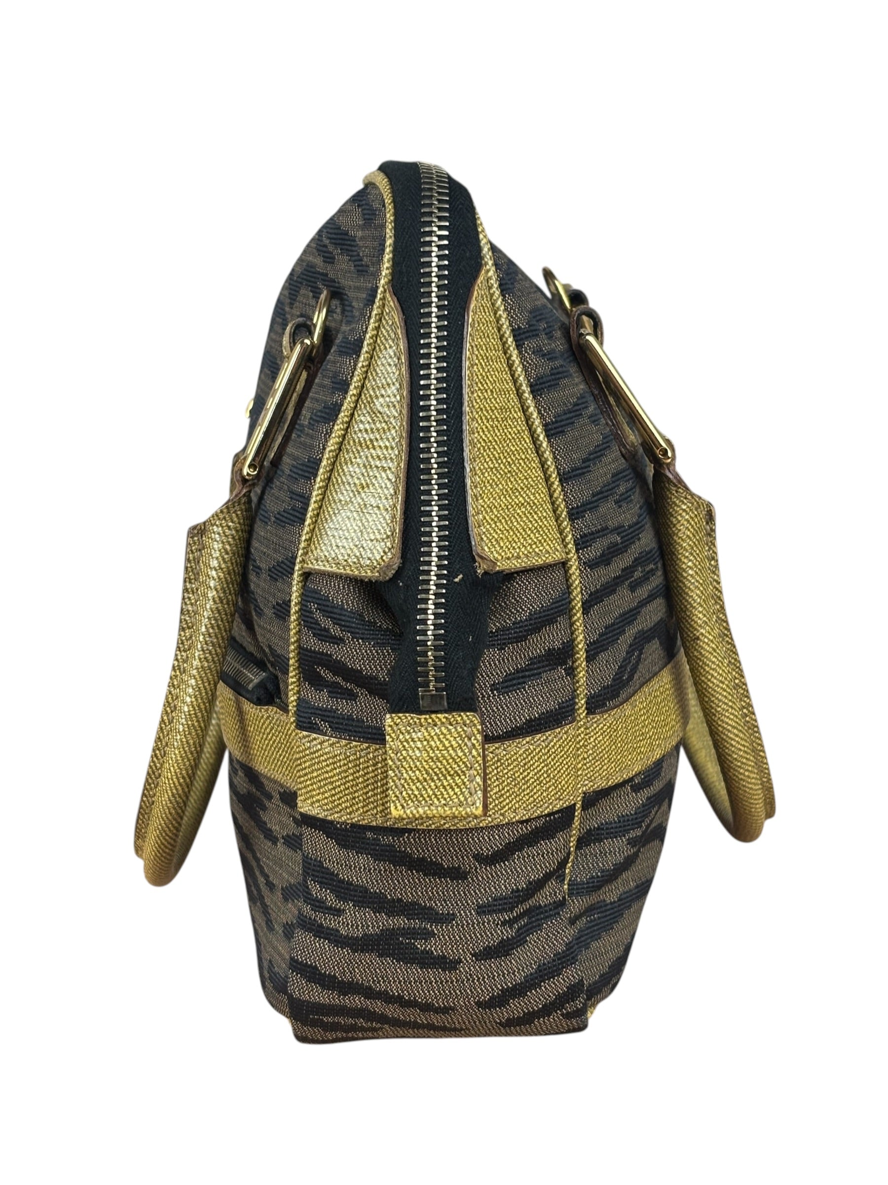 Fendi Vintage Tiger Print Mini Bowler Bag