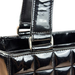 Chanel Glossy Black Patent Leather Chocolate Bar Tote Bag