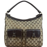 Gucci Vintage Brown Canvas GG Shoulder Bag