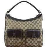 Gucci Vintage Brown Canvas GG Shoulder Bag