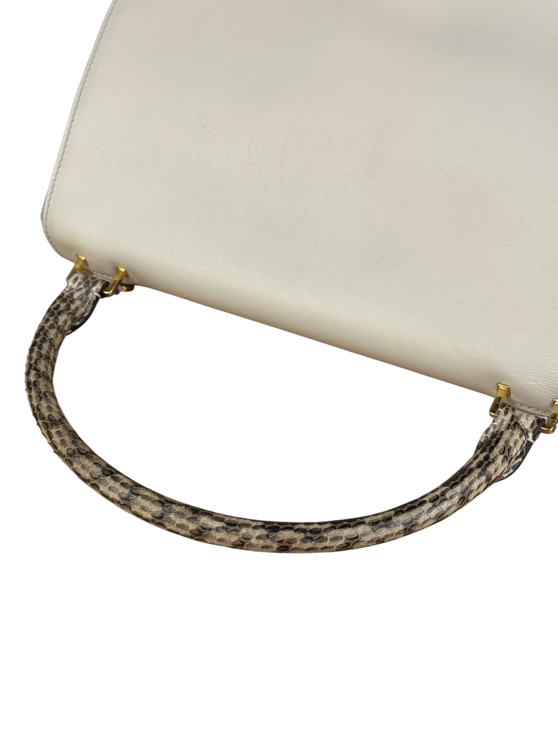 Celine Trapeze Leather 2Way Python Handle Handbag