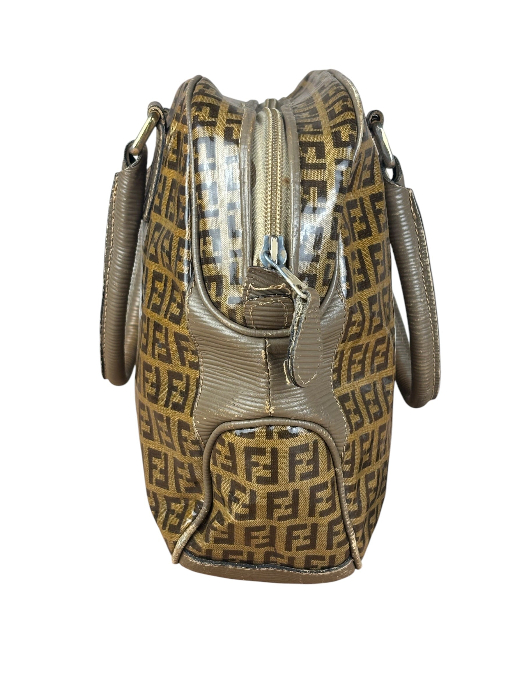 Fendi Vintage FF Brown PVC Handbag