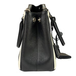 Prada Black/White Saffiano Leather Striped Two-Way Bag