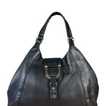 Gucci Black Leather Horsebit Flap Shoulder Bag