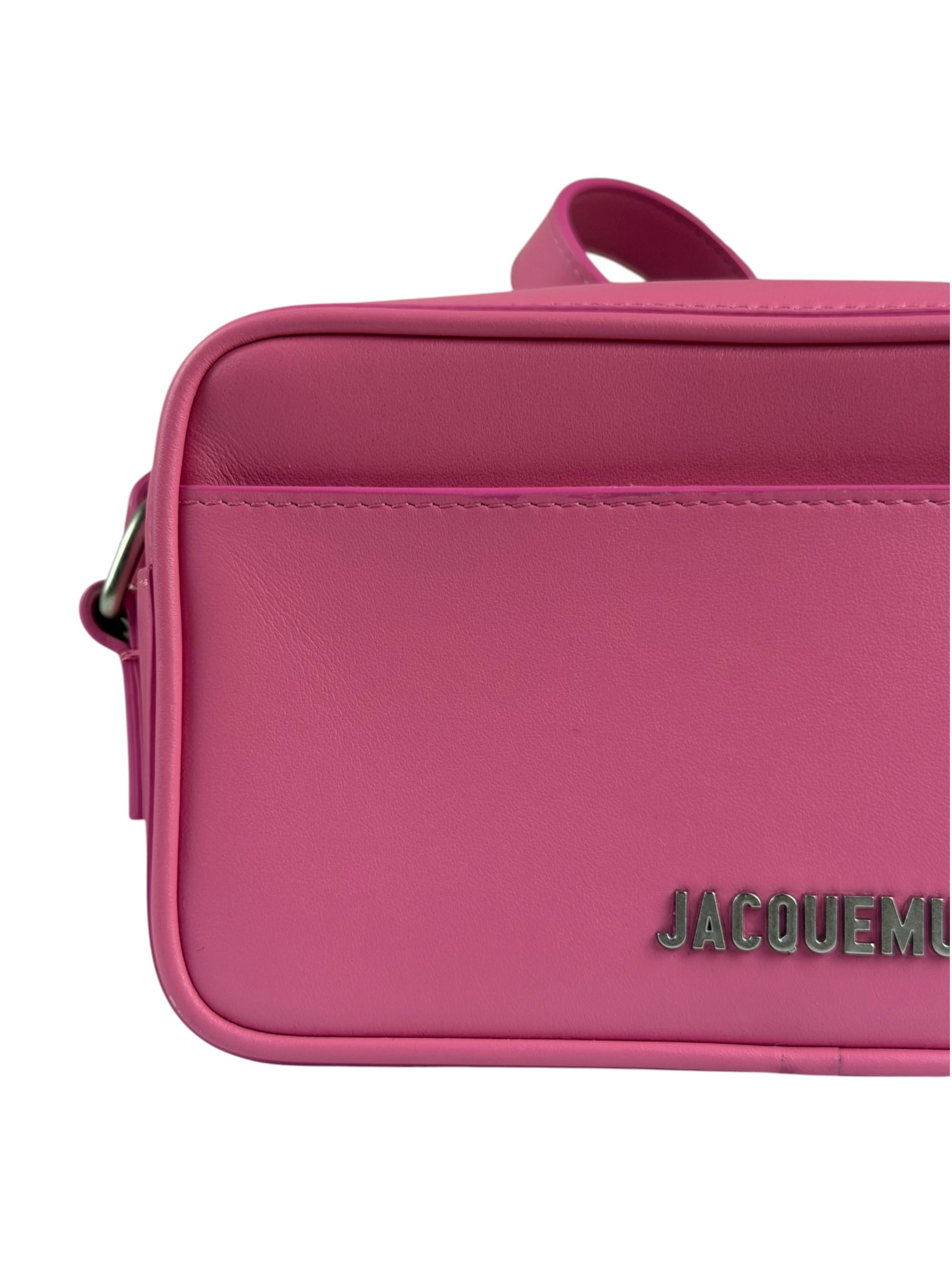 Jacquemus Le Baneto Zip Pink Leather Crossbody Bag