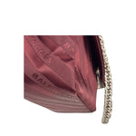 Balenciaga Burgundy Satin Jacquard Round S Lock Shoulder Bag