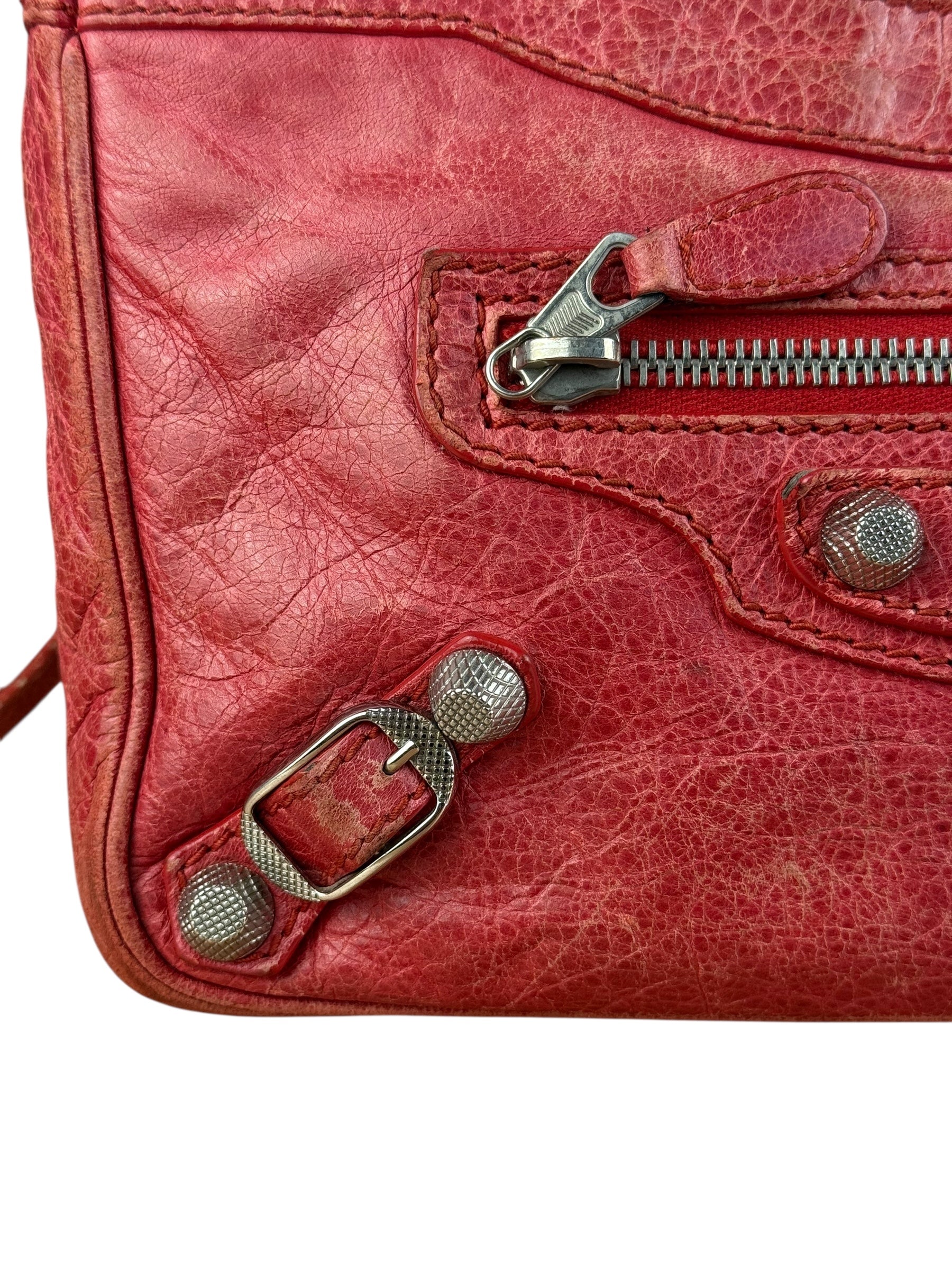 Balenciaga Fuchsia Leather Le City Crossbody