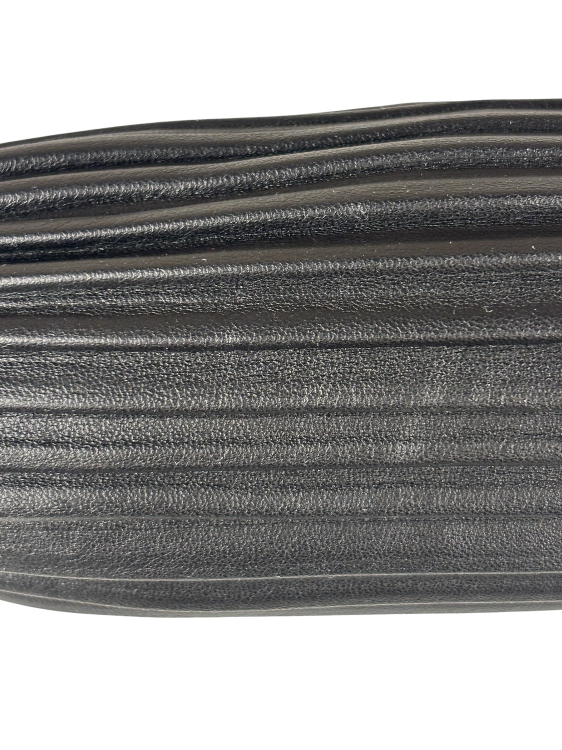 Loewe Leather Bracelet Pleated Pouch Bag Black