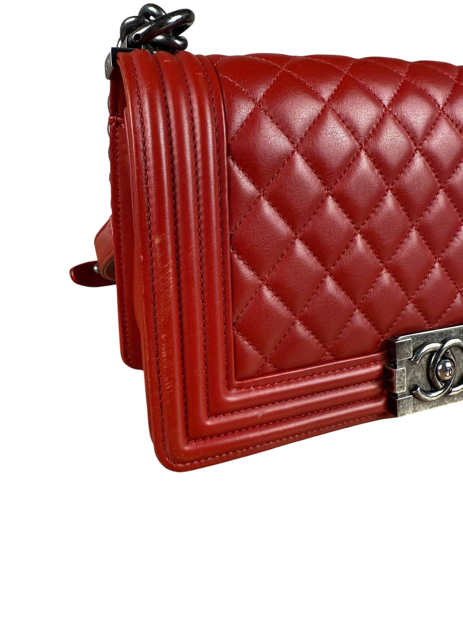 Chanel 2015 Red Medium Boy Bag
