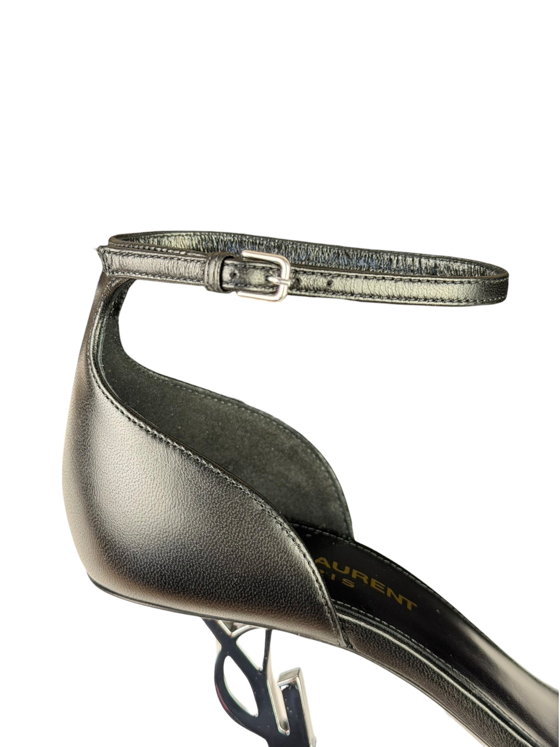 YSL Black Opyum YSL Logo Heels