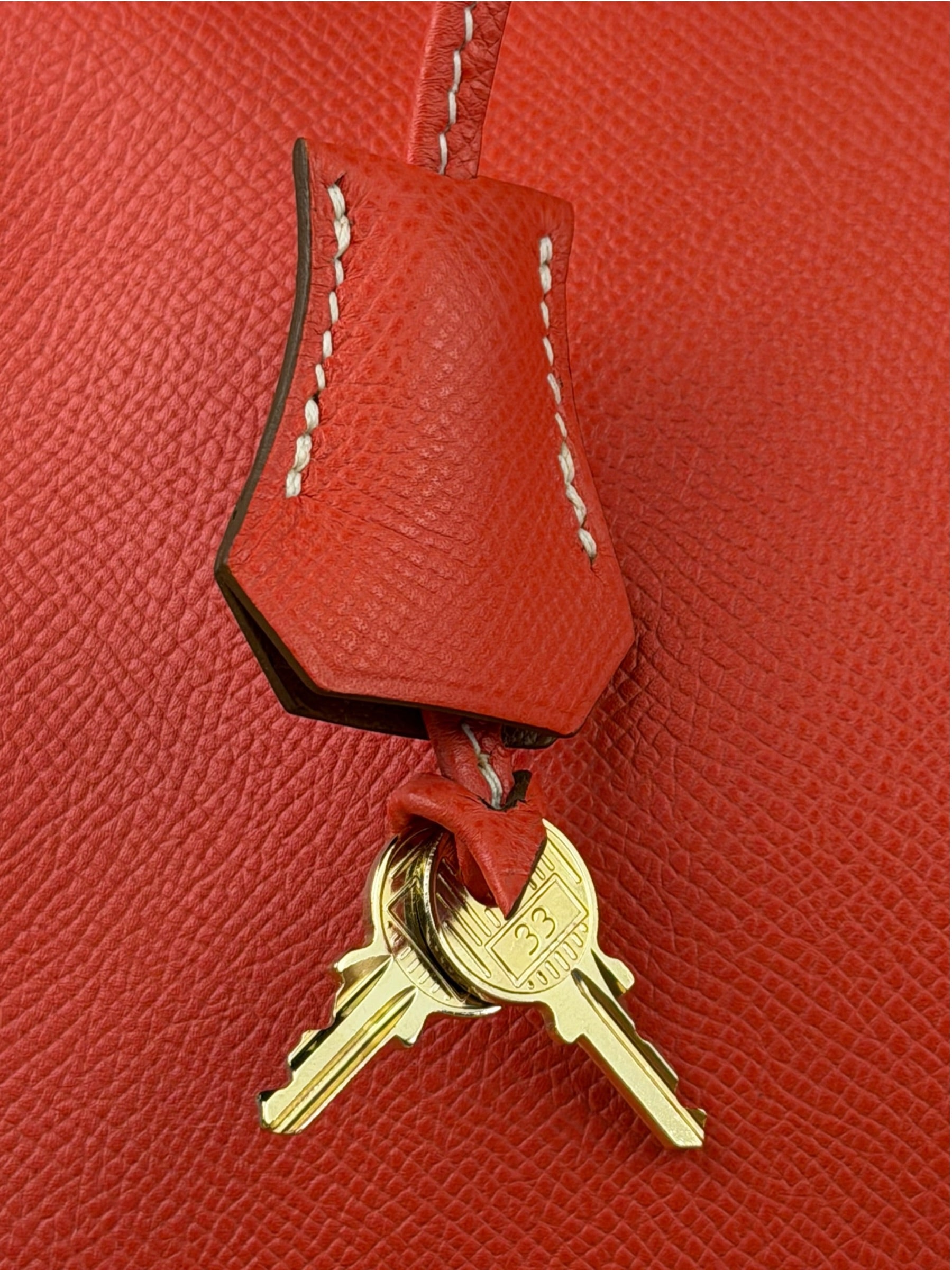 Hermes Coral-Red Epson Casaque Togo Kelly 32