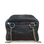 Chanel Black Leather Chocolate Bar Square-Stitched Bowler Shoulder Bag 2005