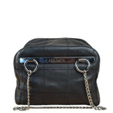 Chanel Black Leather Chocolate Bar Square-Stitched Bowler Shoulder Bag 2005