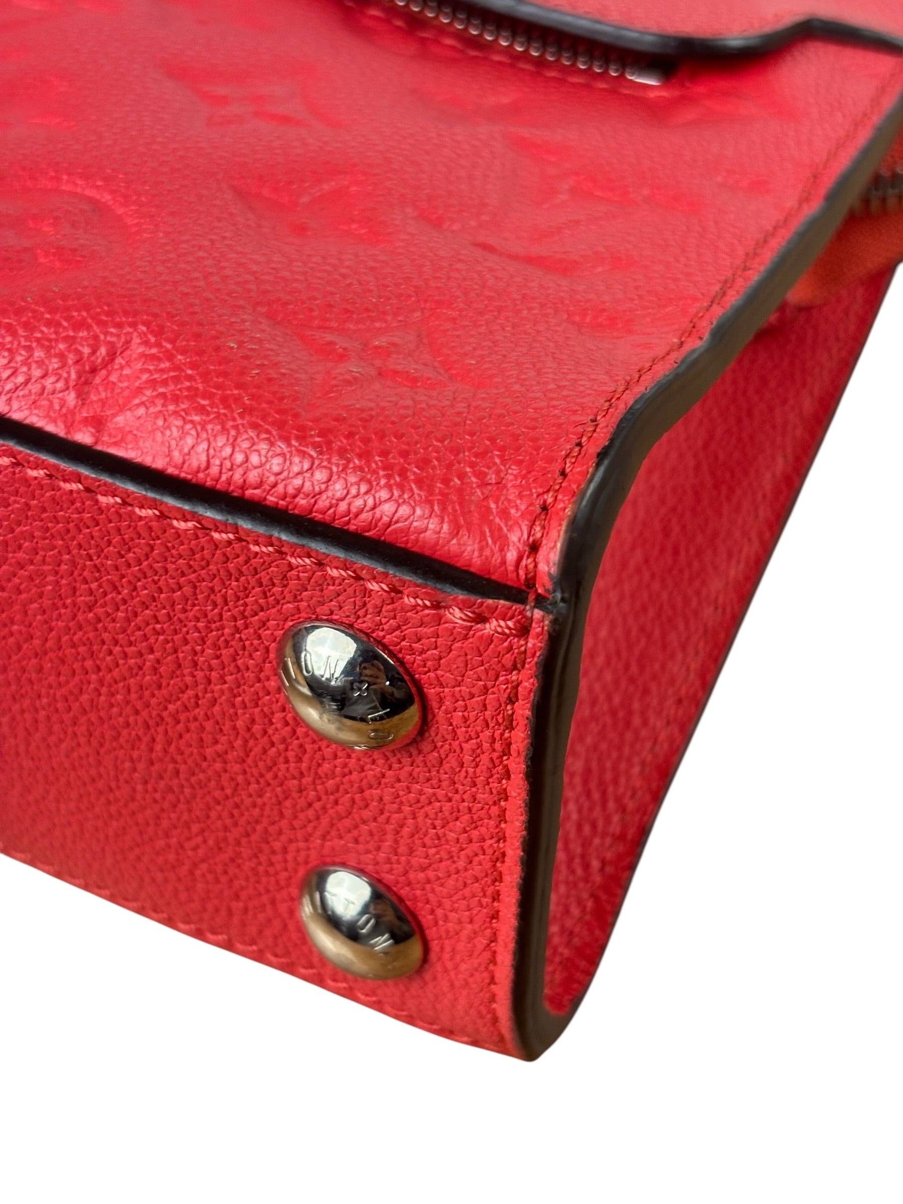Louis Vuitton Red Monogram Empreinte Mini Pont-Neuf Two-Way Tote