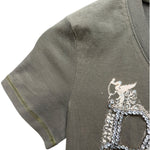 Christian Dior Green Short-Sleeve Diamonds/Pearls Studded T-Shirt