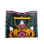 Gucci Black Leather Floral Limited Edition Diana 2Way Tote
