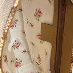 Gucci GG Beige Raffia Marmont Snakeskin Trim Flap Bag