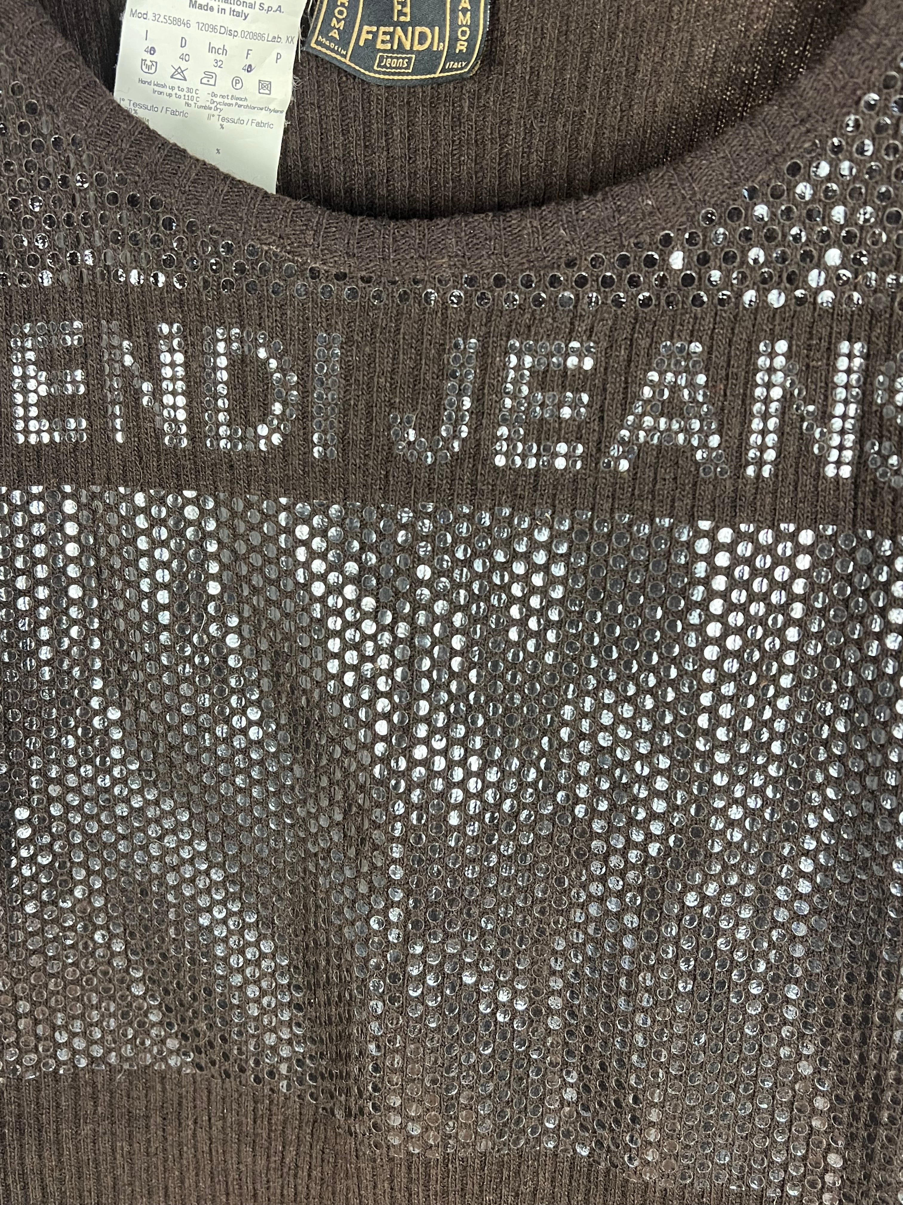 Fendi Jeans Knit Dress Brown