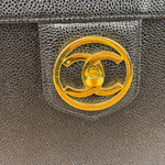 Chanel Black Caviar Leather Vanity Train Case 1995