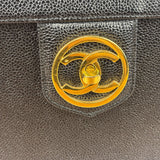 Chanel Black Caviar Leather Vanity Train Case 1995