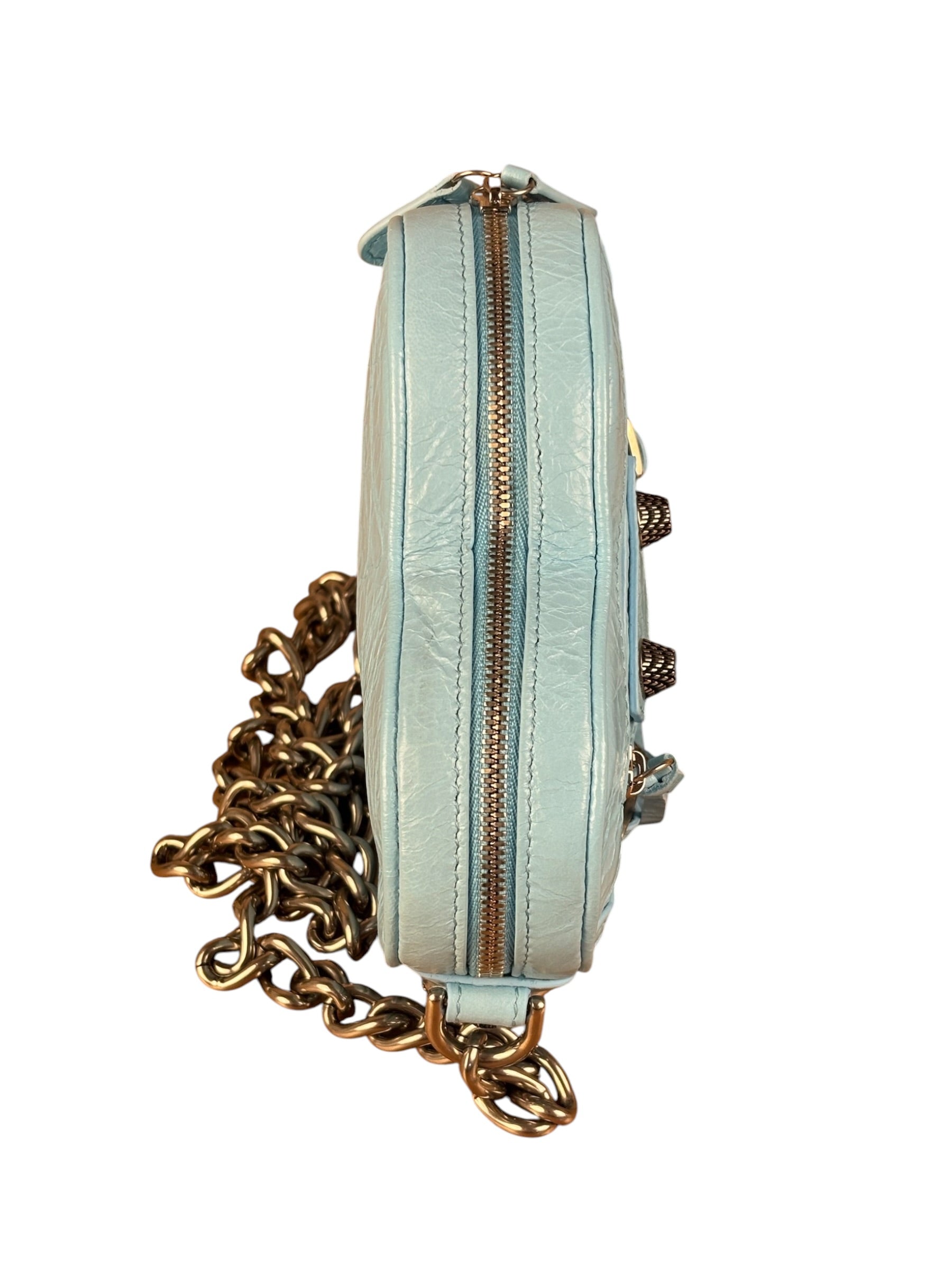 Balenciaga Light Blue Le Cagole Heart Mini Bag