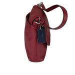 Coach Burgundy Pebbled Leather Flap Pochette