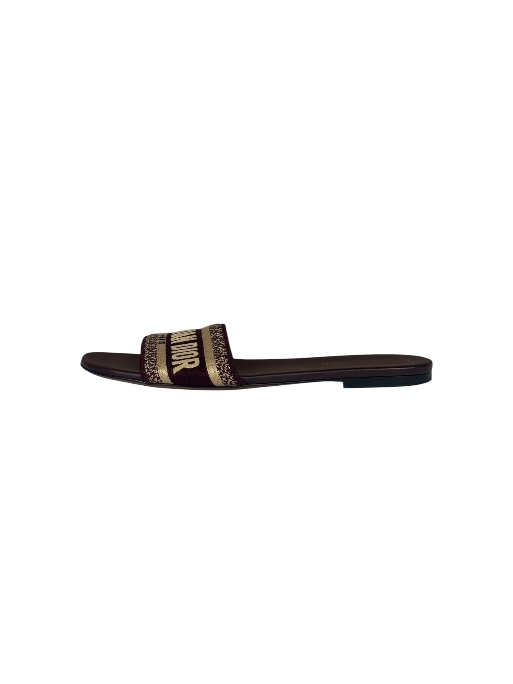 Christian Dior Paris Burgundy Slide Sandals