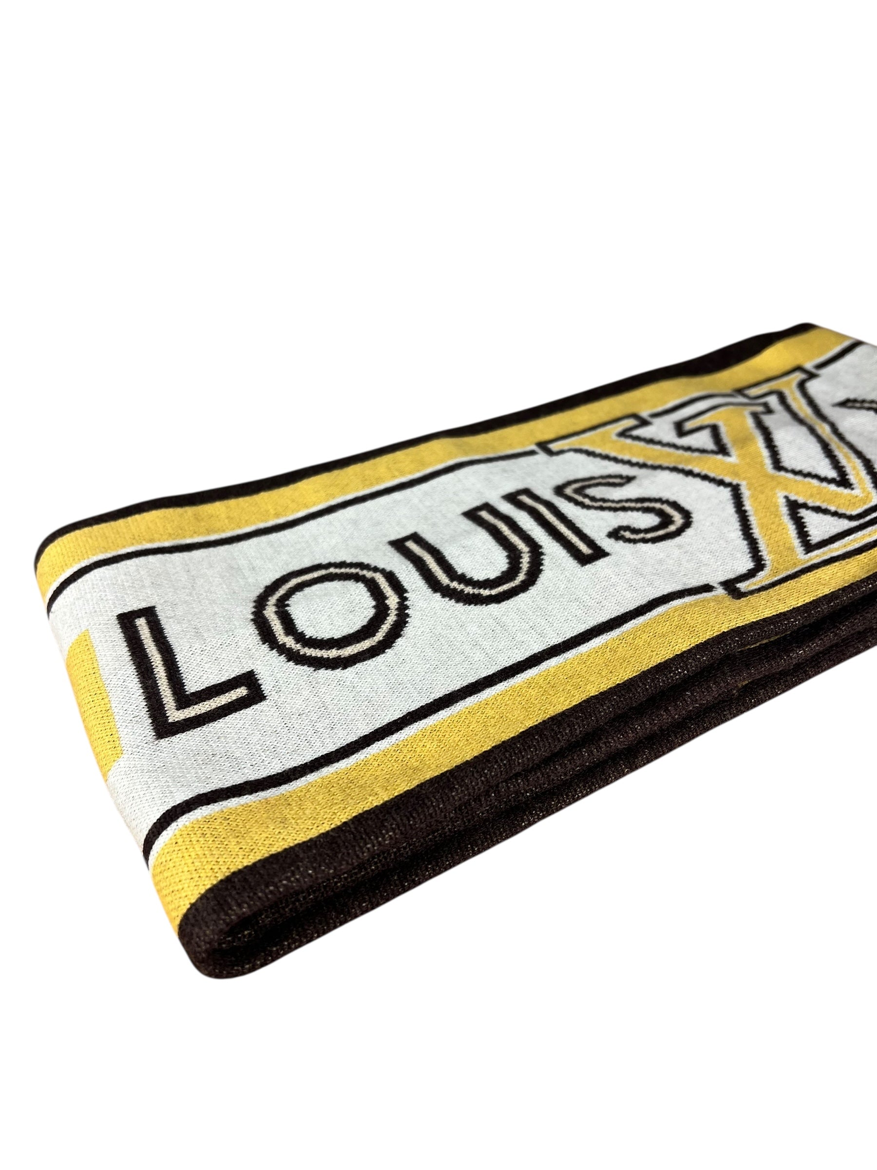 Louis Vuitton LV Essential Logo Scarf Yellow Wool