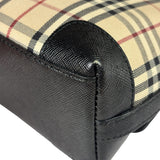 Burberry Black Leather Trim House Check Flap Crossbody Bag