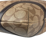 Coach Brown Leather Trim Signature Peyton File Crossbody
